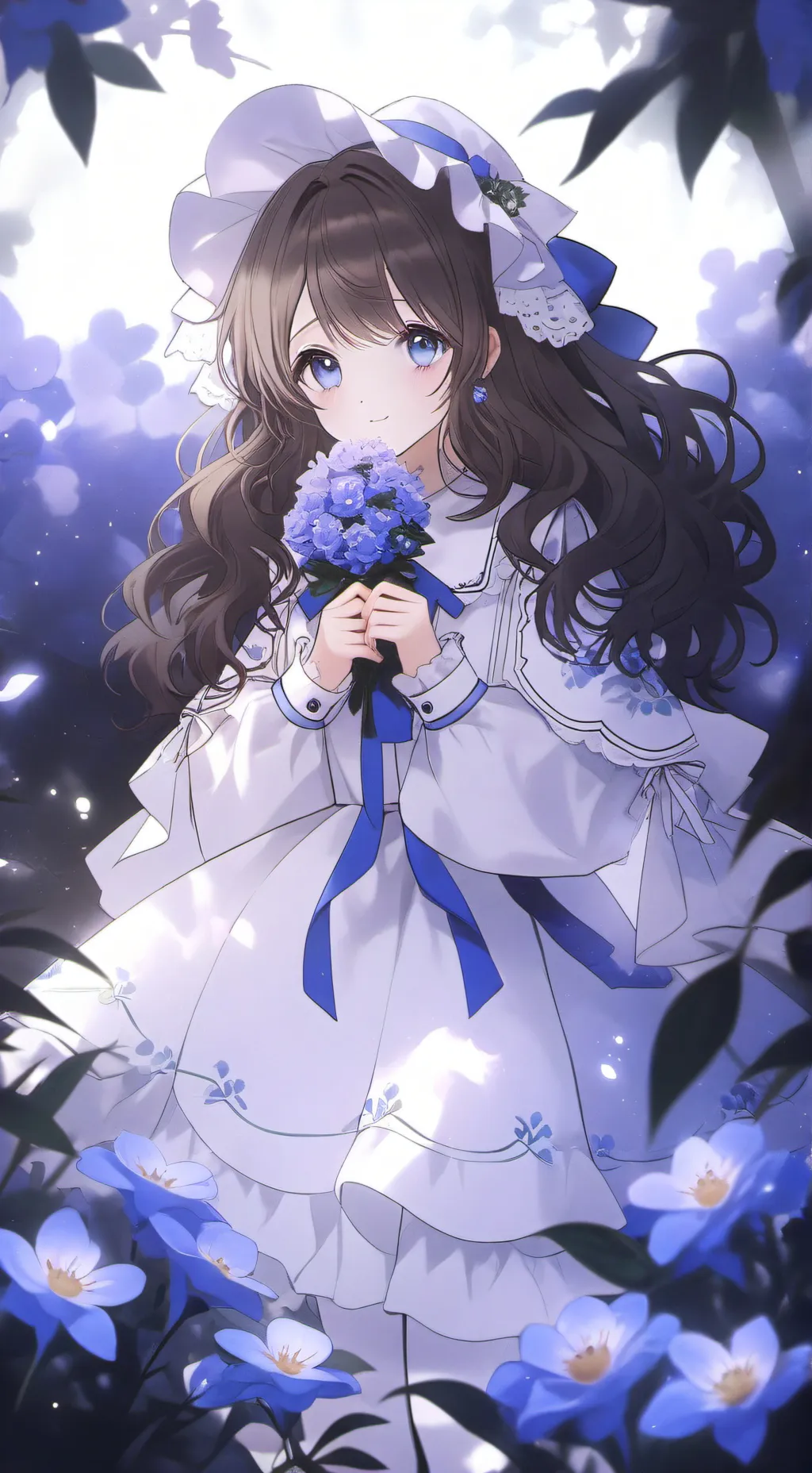 ai character: blue girl suzie  background