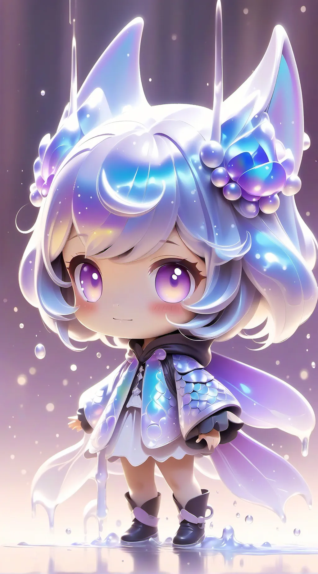 ai character: Luna Blue background