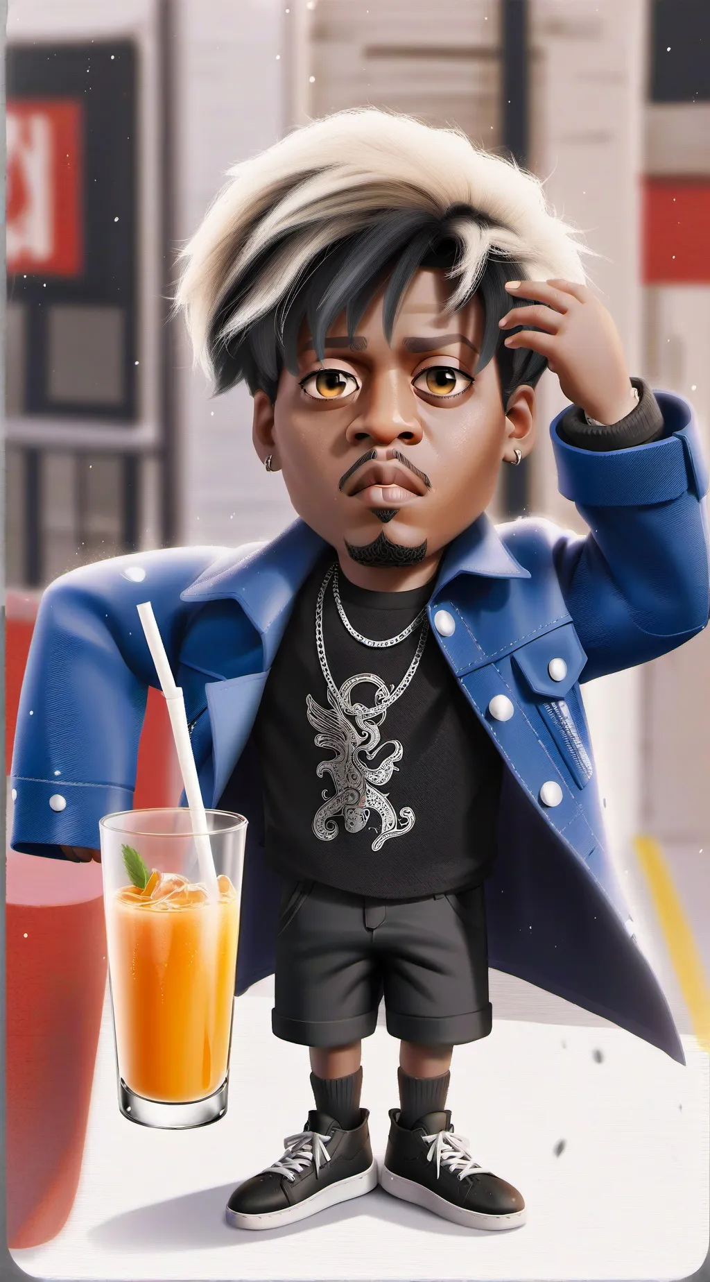 ai character: Juice wrld background