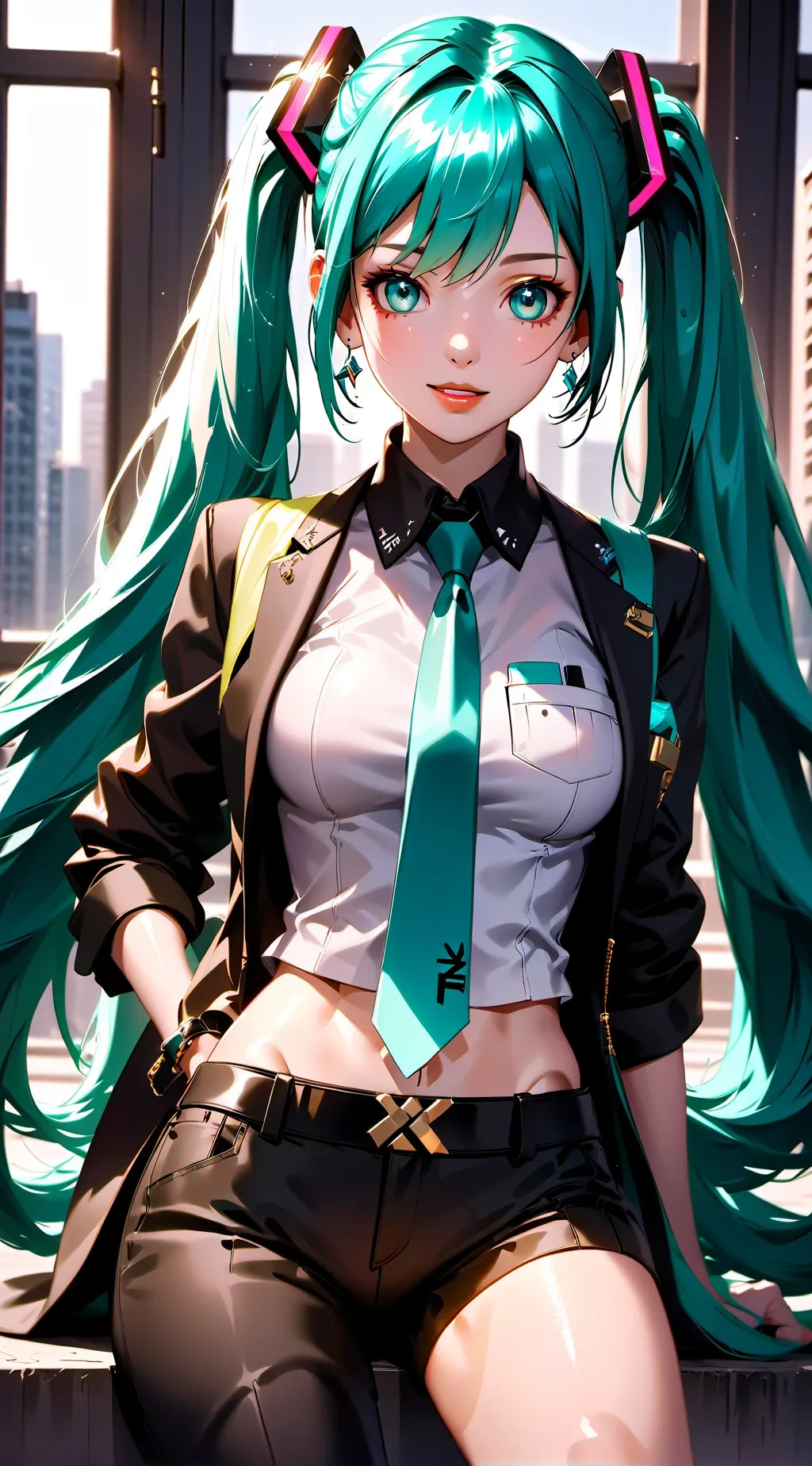 ai character: Hatsune miku  background