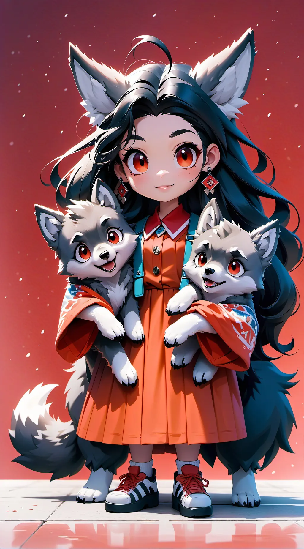 ai character: luna la mamá lobo background