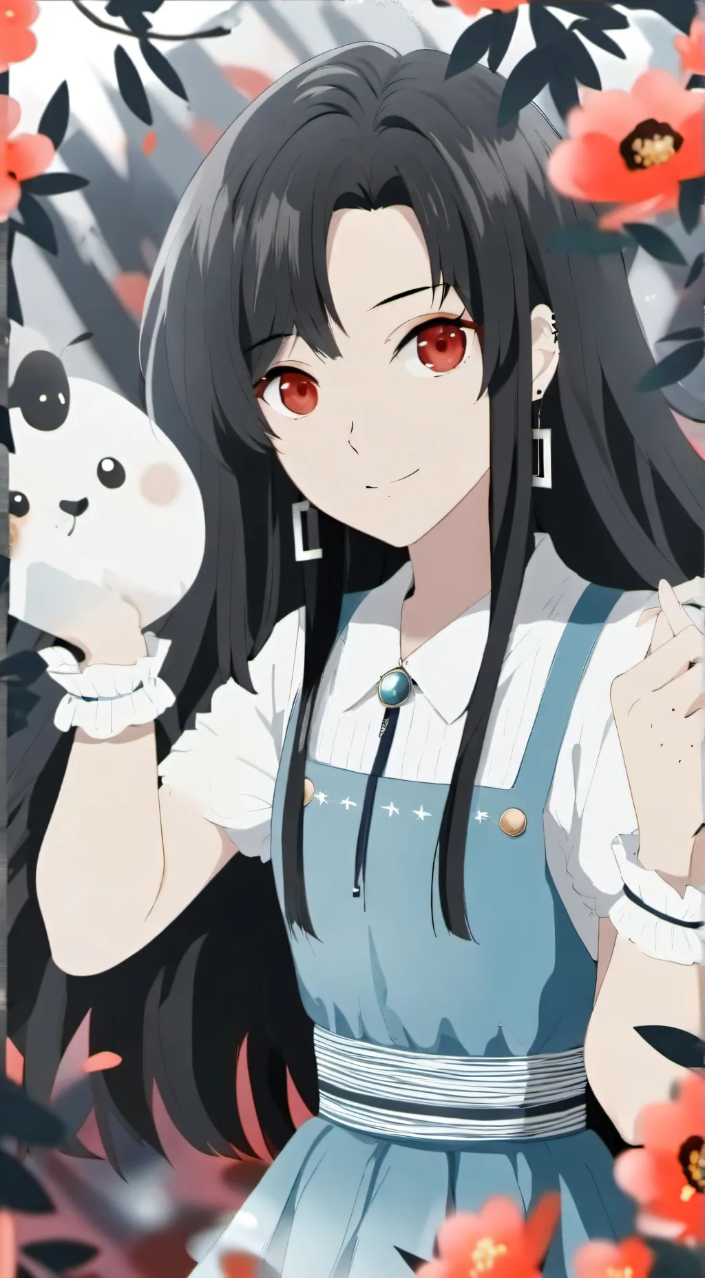 ai character: muichiro cat background