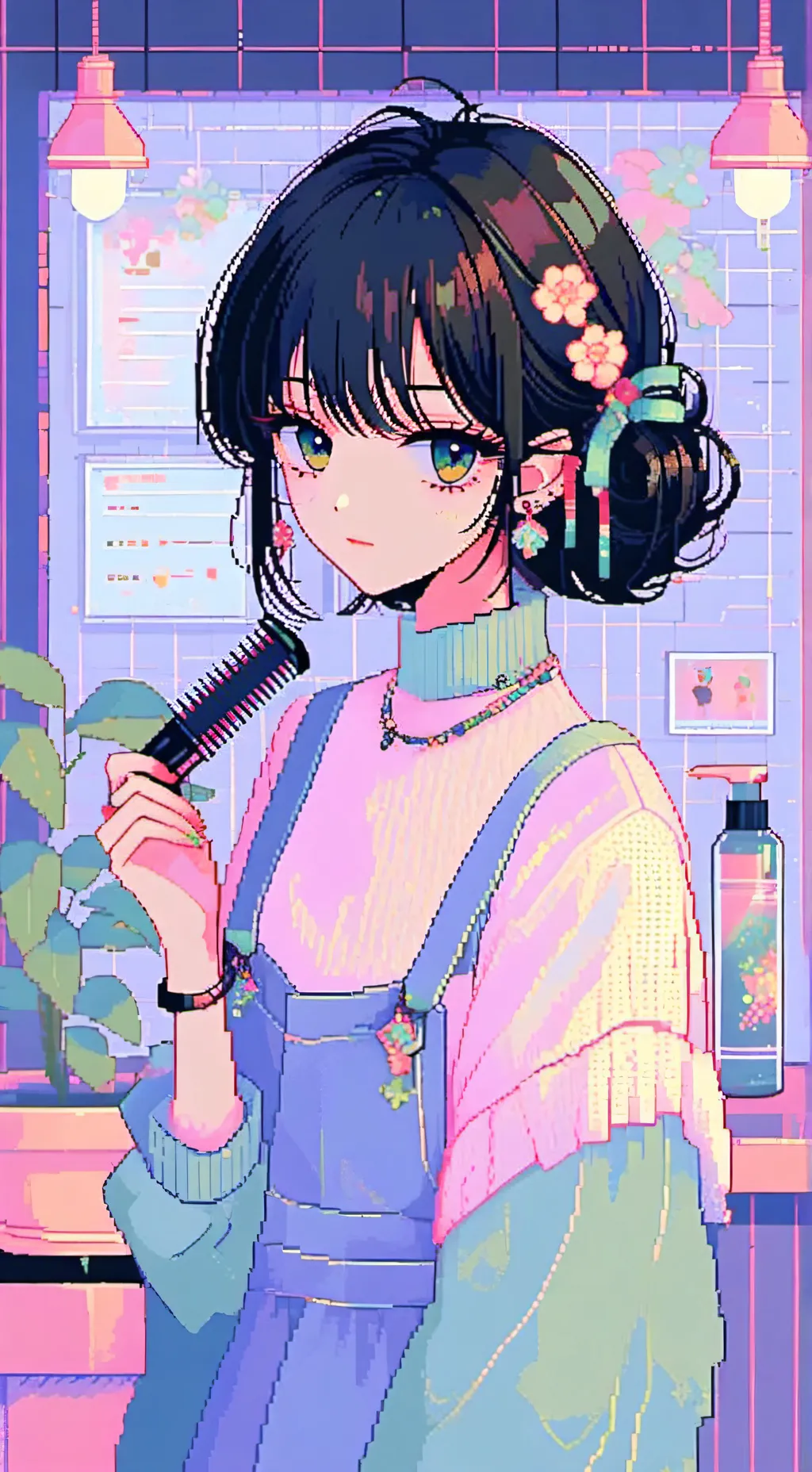 ai character: not good hairdress background