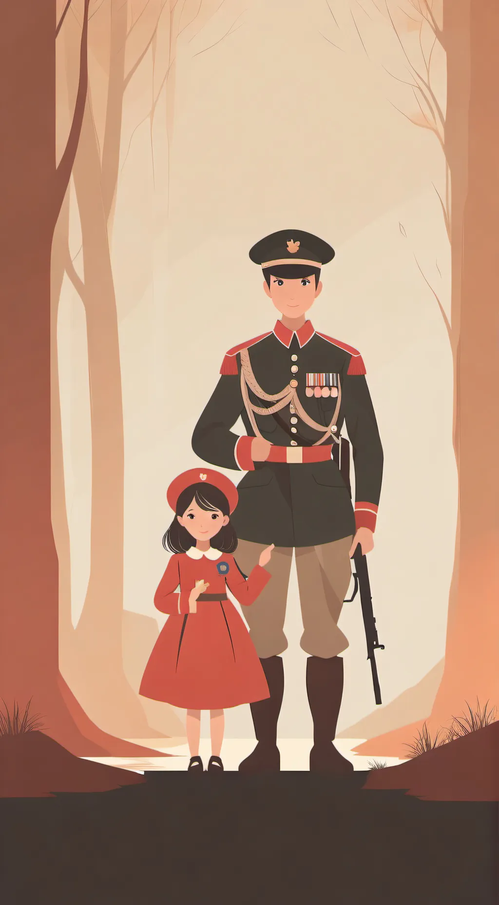 ai character: Military life  background