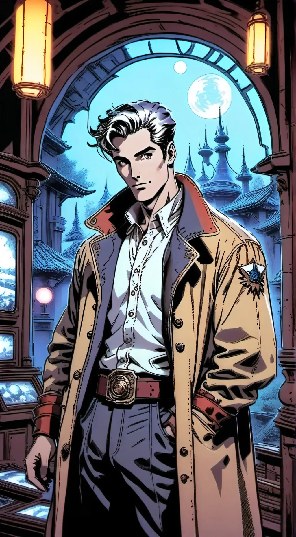 ai character: Detective Bruce  background