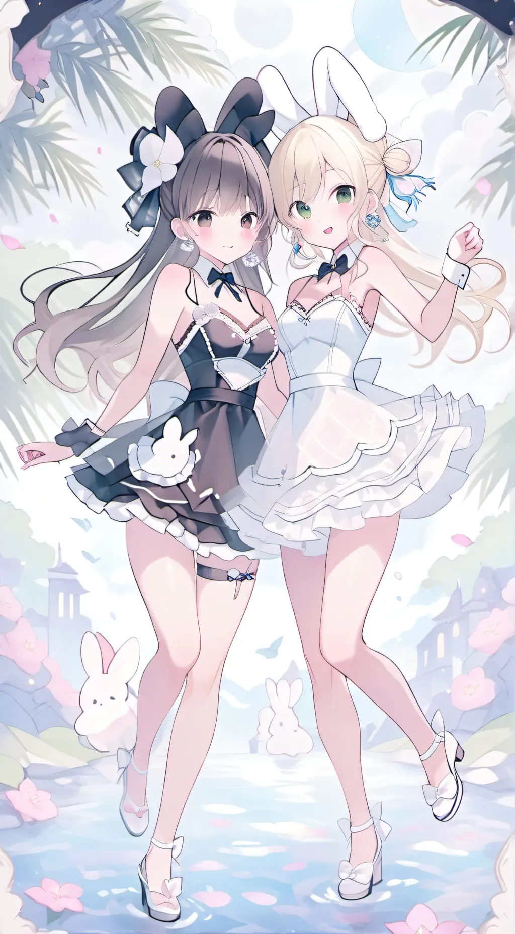 ai character: Bunny girls  background