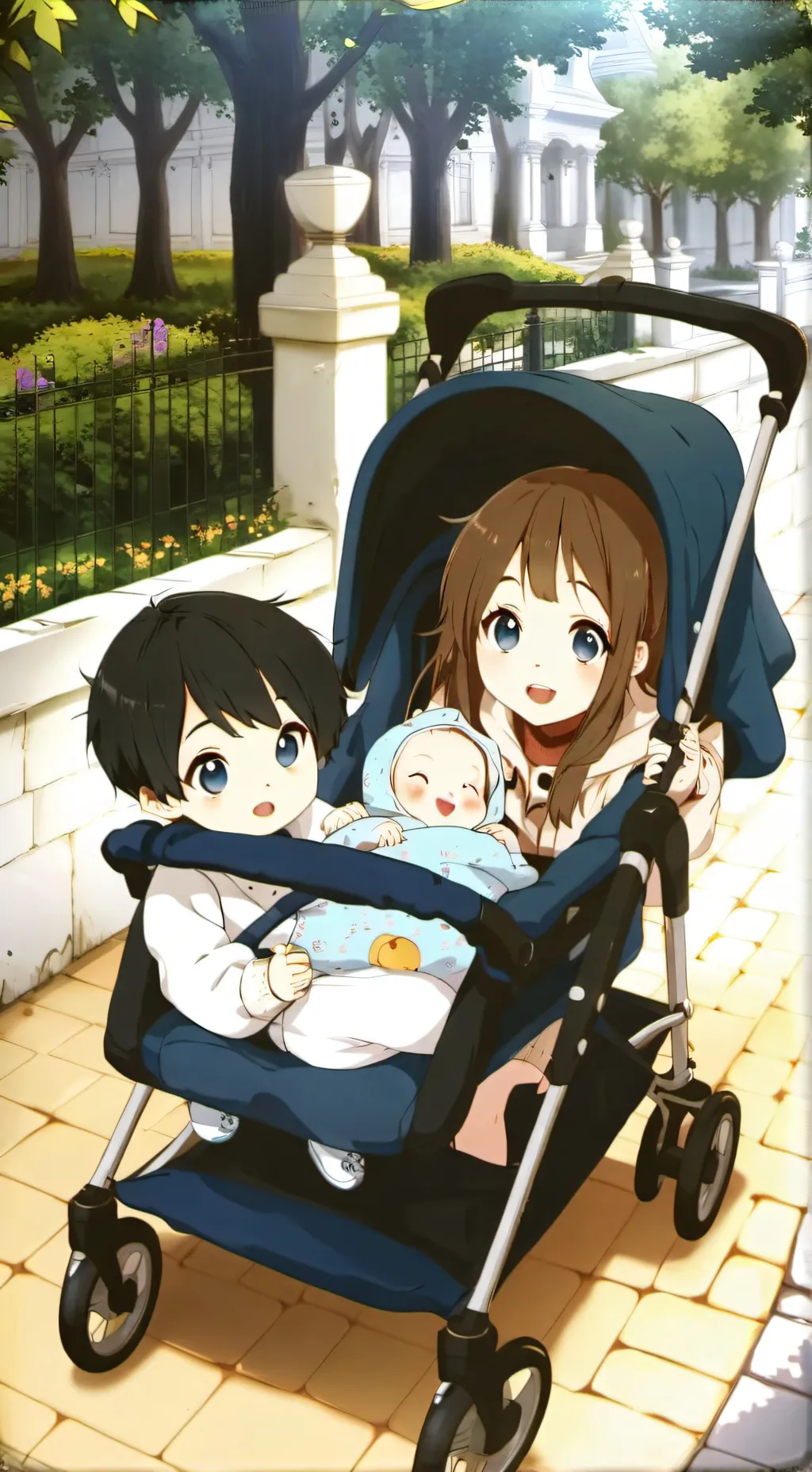 ai character: twins at disney background