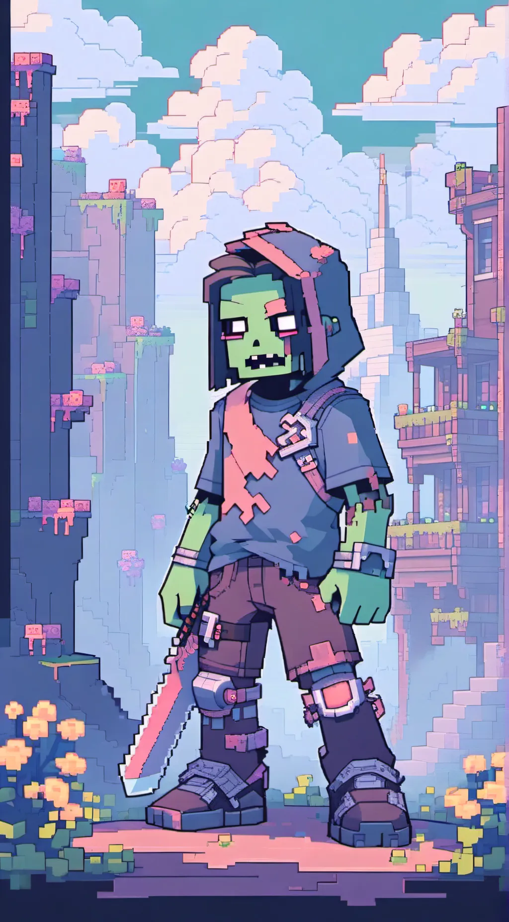 ai character: zombie rap background