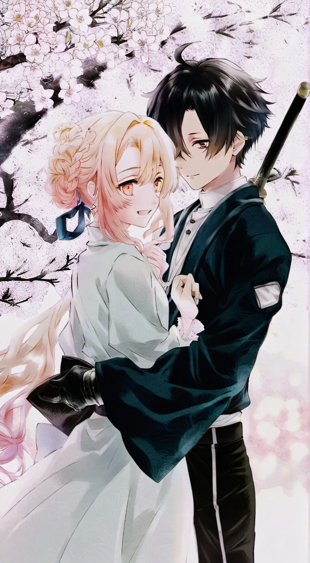 ai character: Obi x mitsuri wed  background