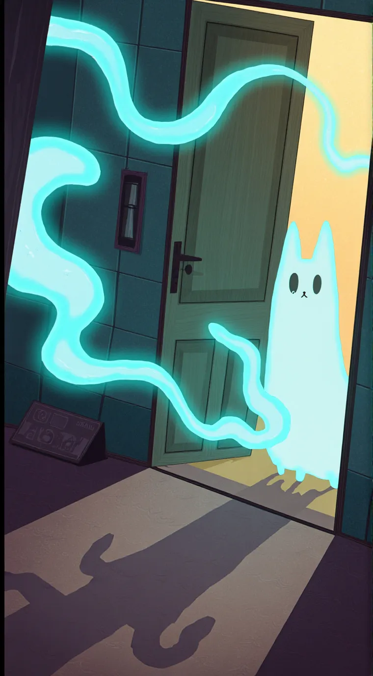 ai character: Ghost cat background