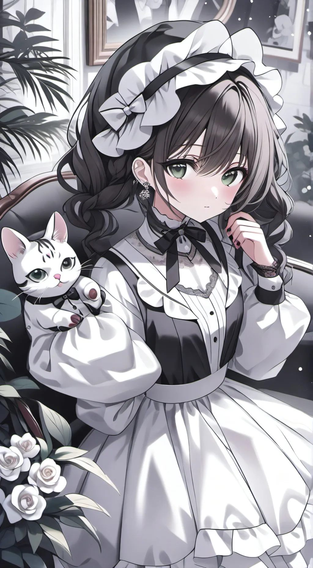 ai character: Nicolle 🔥💗 background