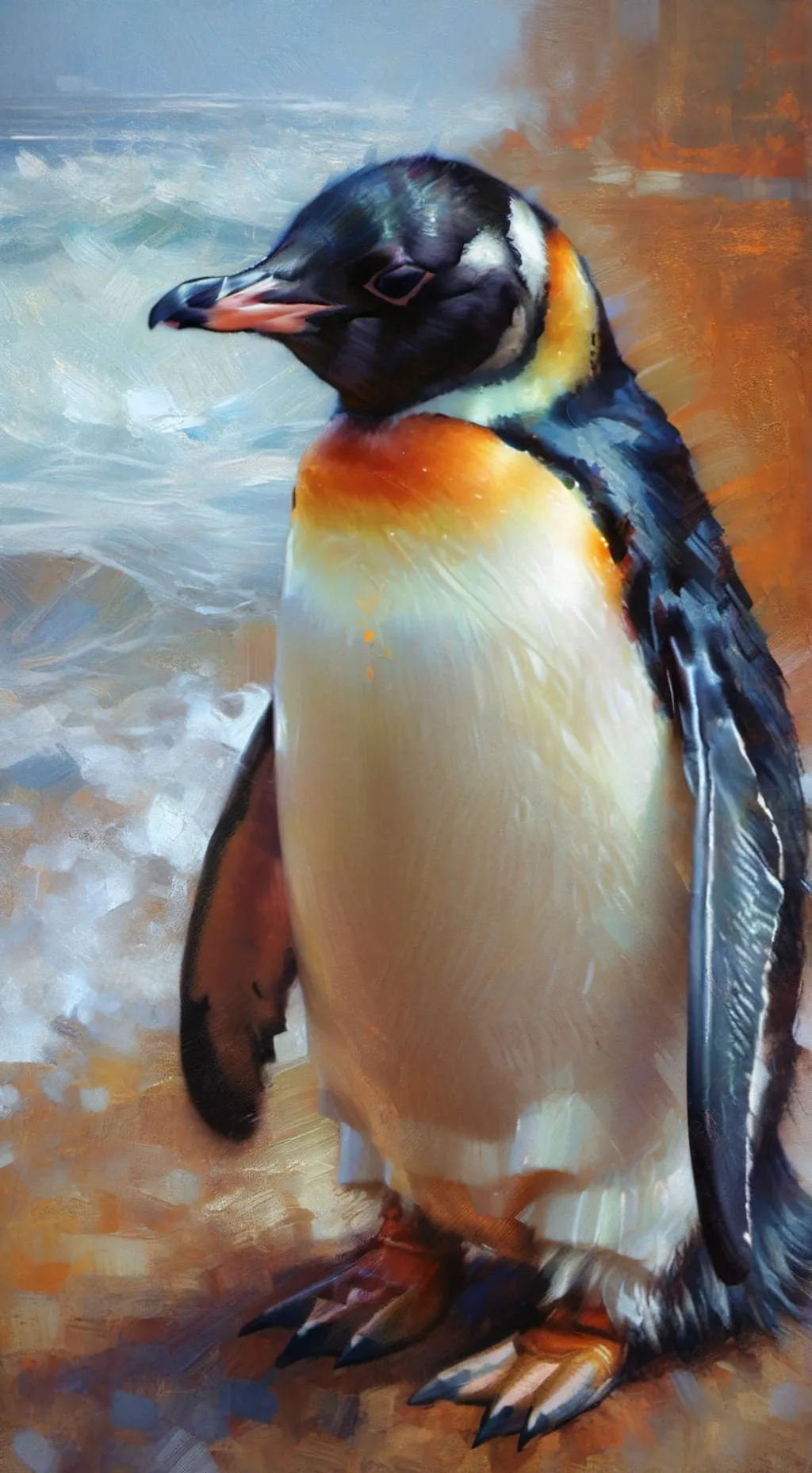 ai character: Penguin girl tf tg background