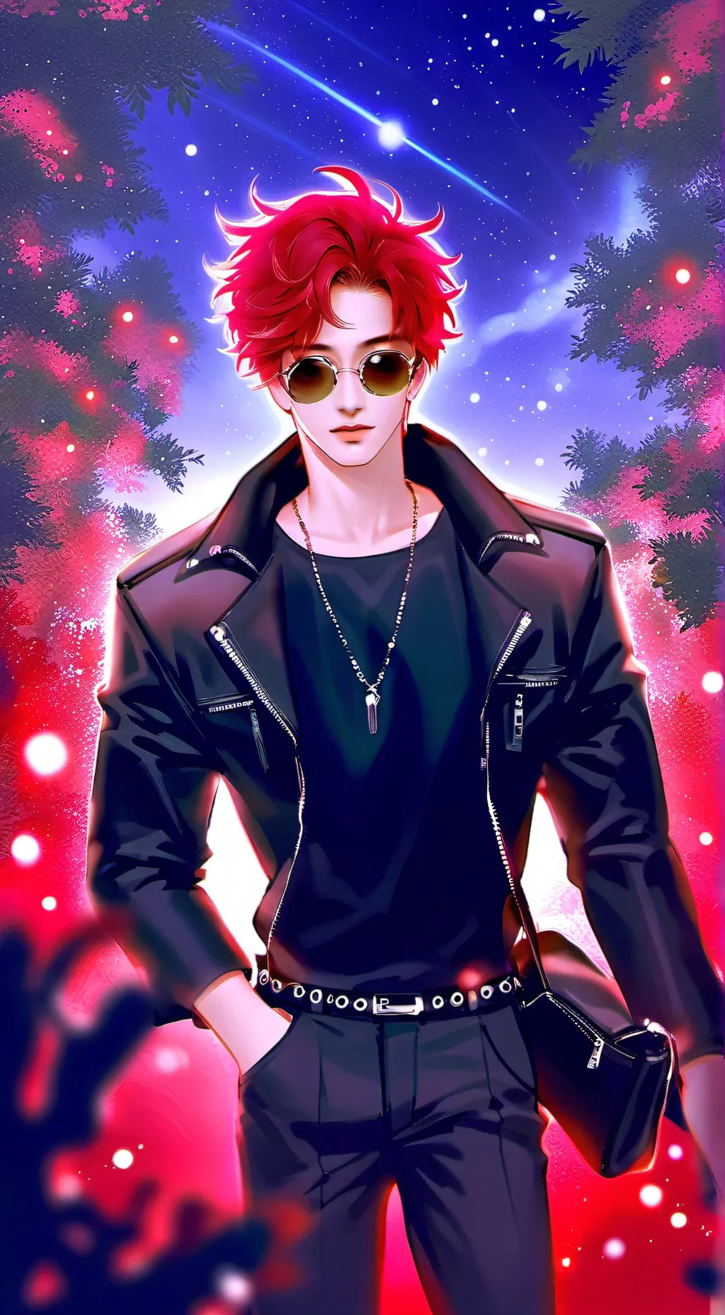 ai character: Red background