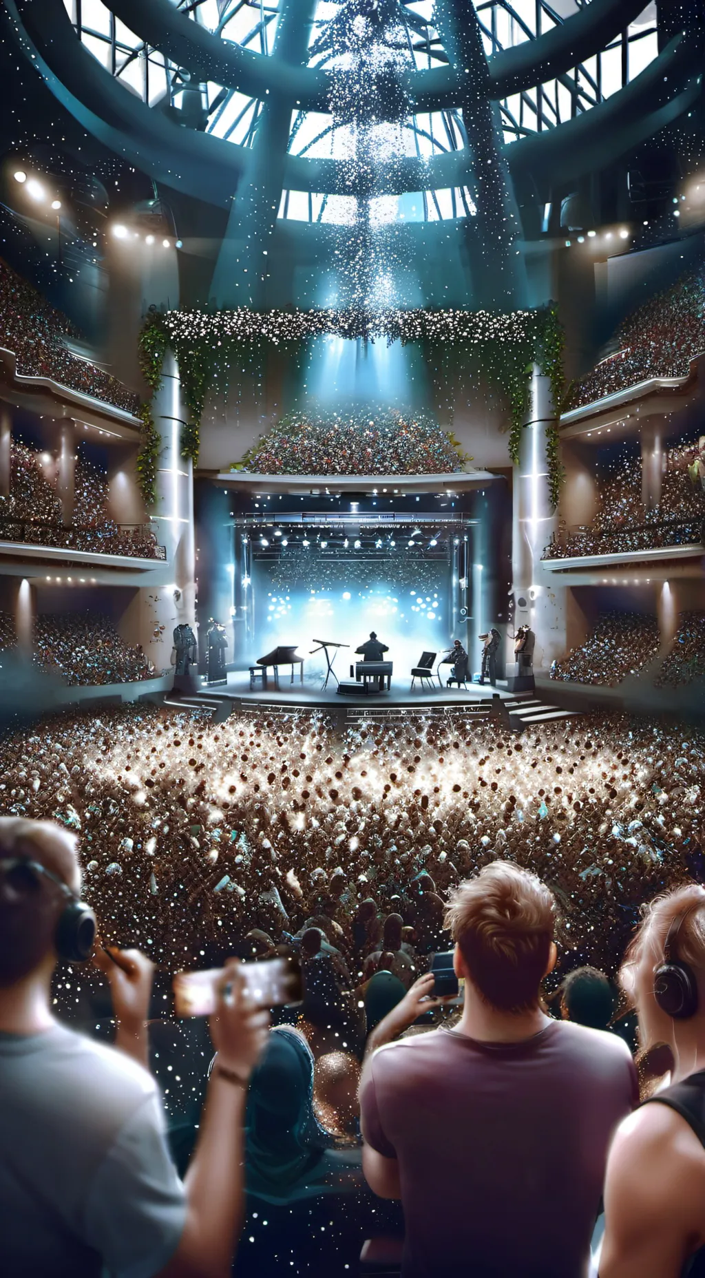 ai character: Mha concert  background