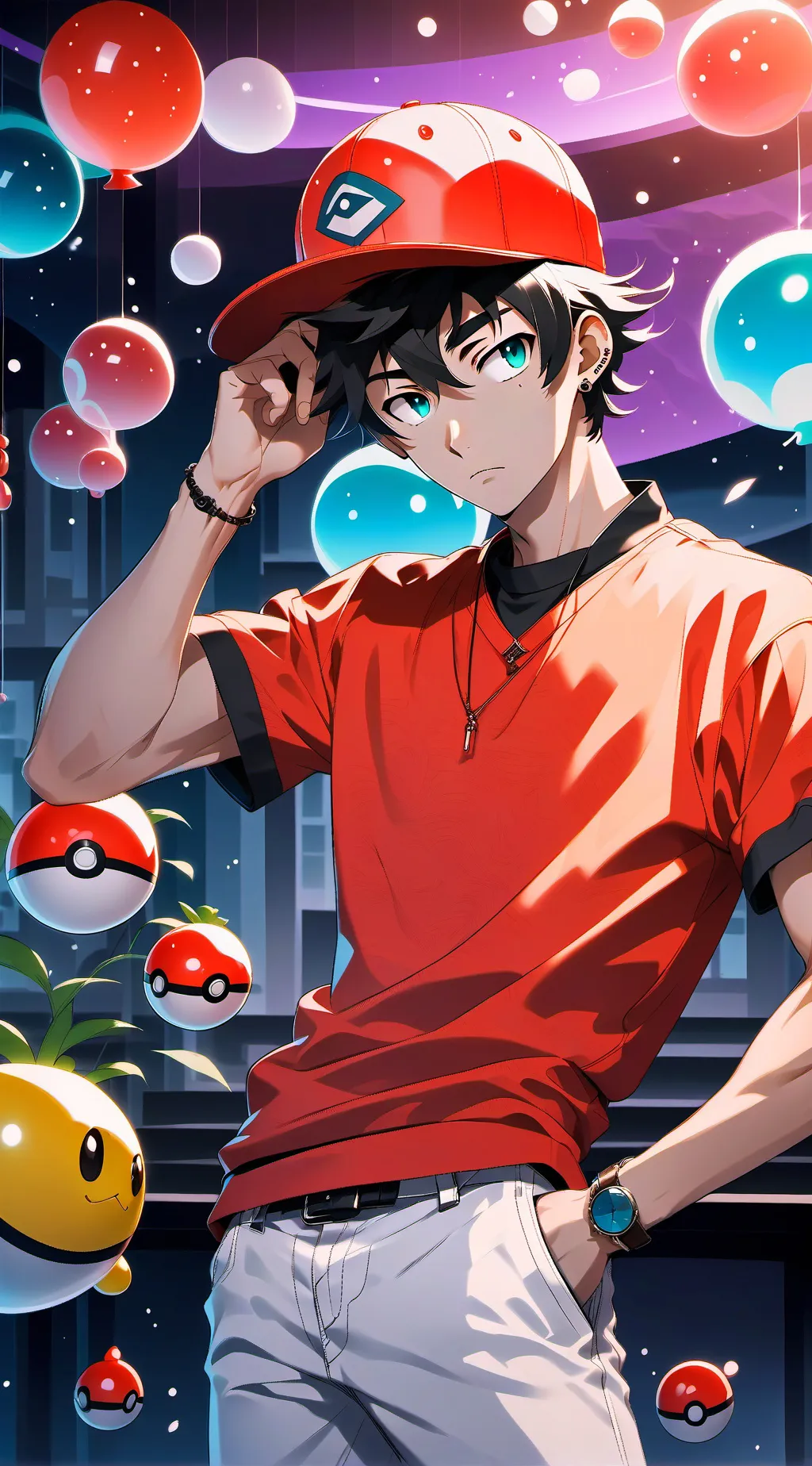 ai character: livraison de pizza background