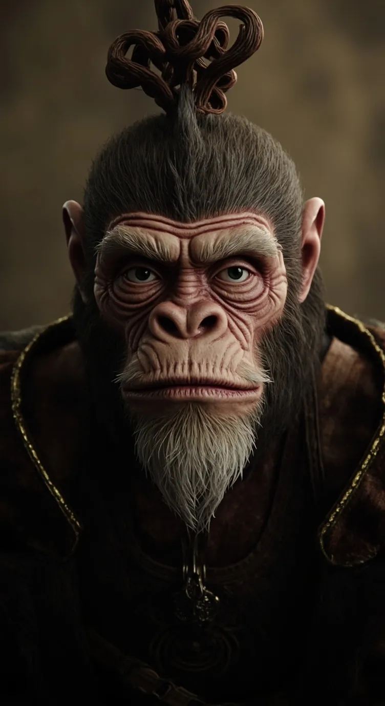 ai character: Aym x monkey king  background