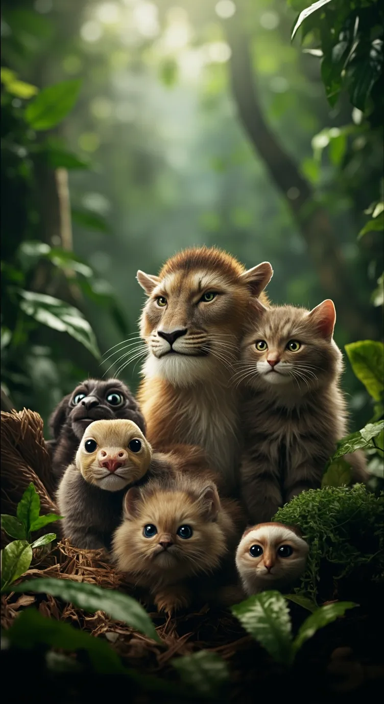 ai character: Friendly animals  background