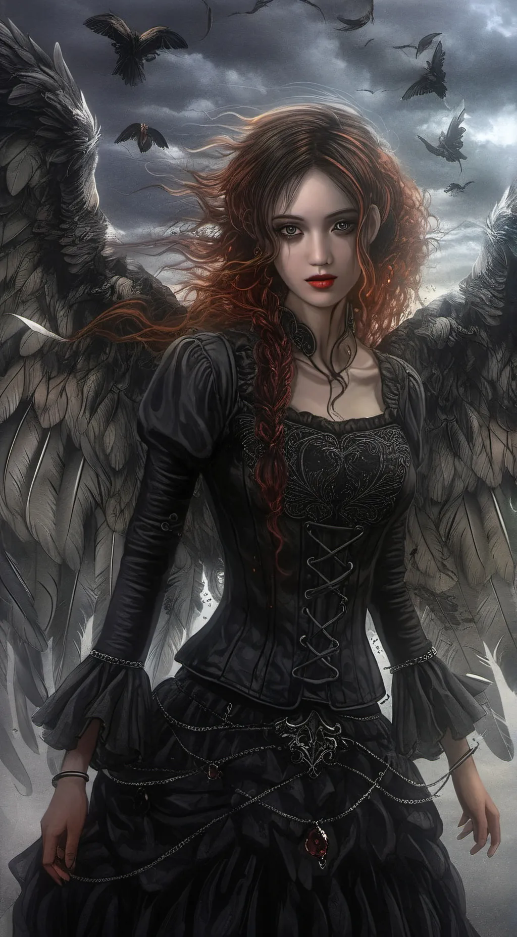 ai character: Sandricllblue background