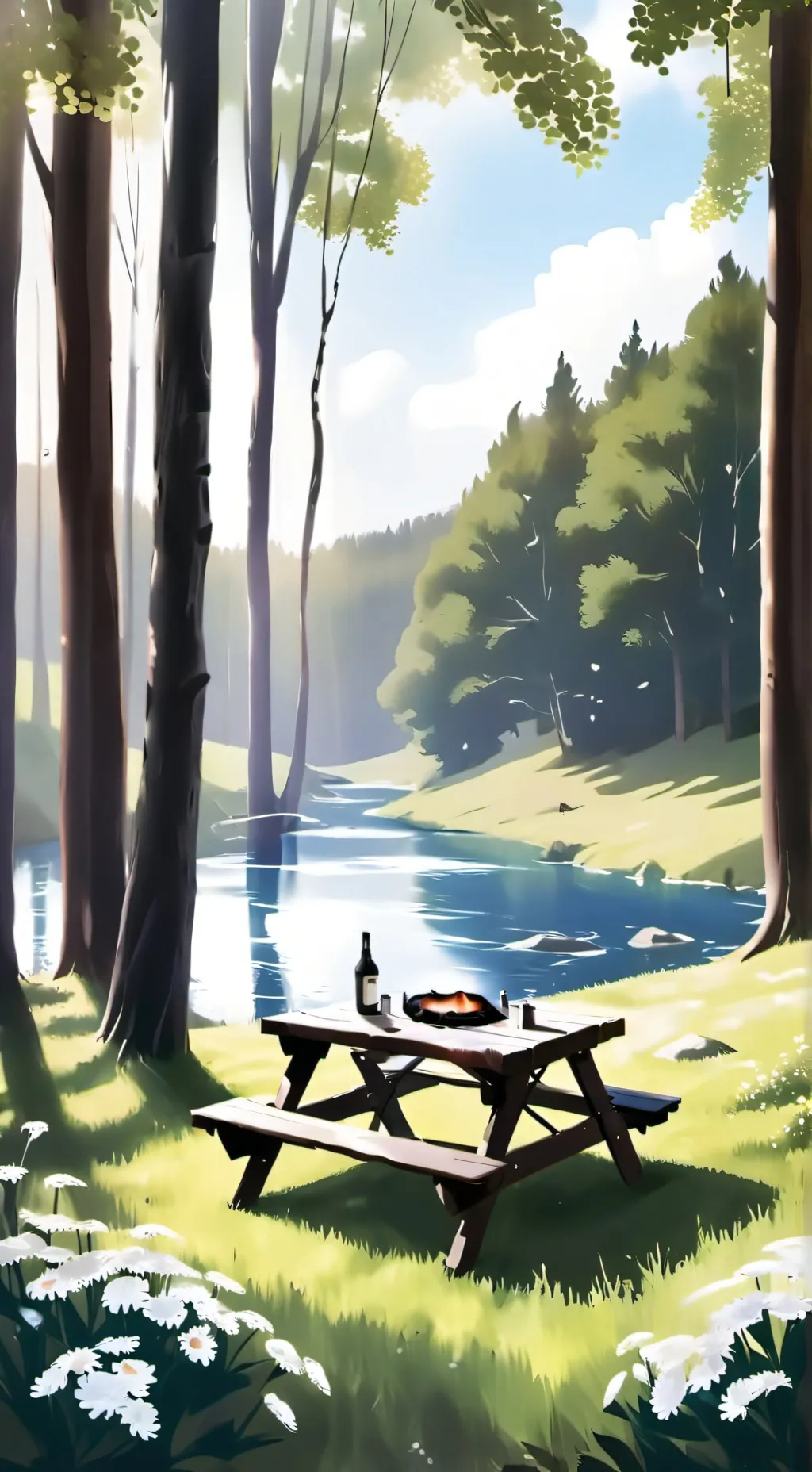 ai character: Camping with Mom background