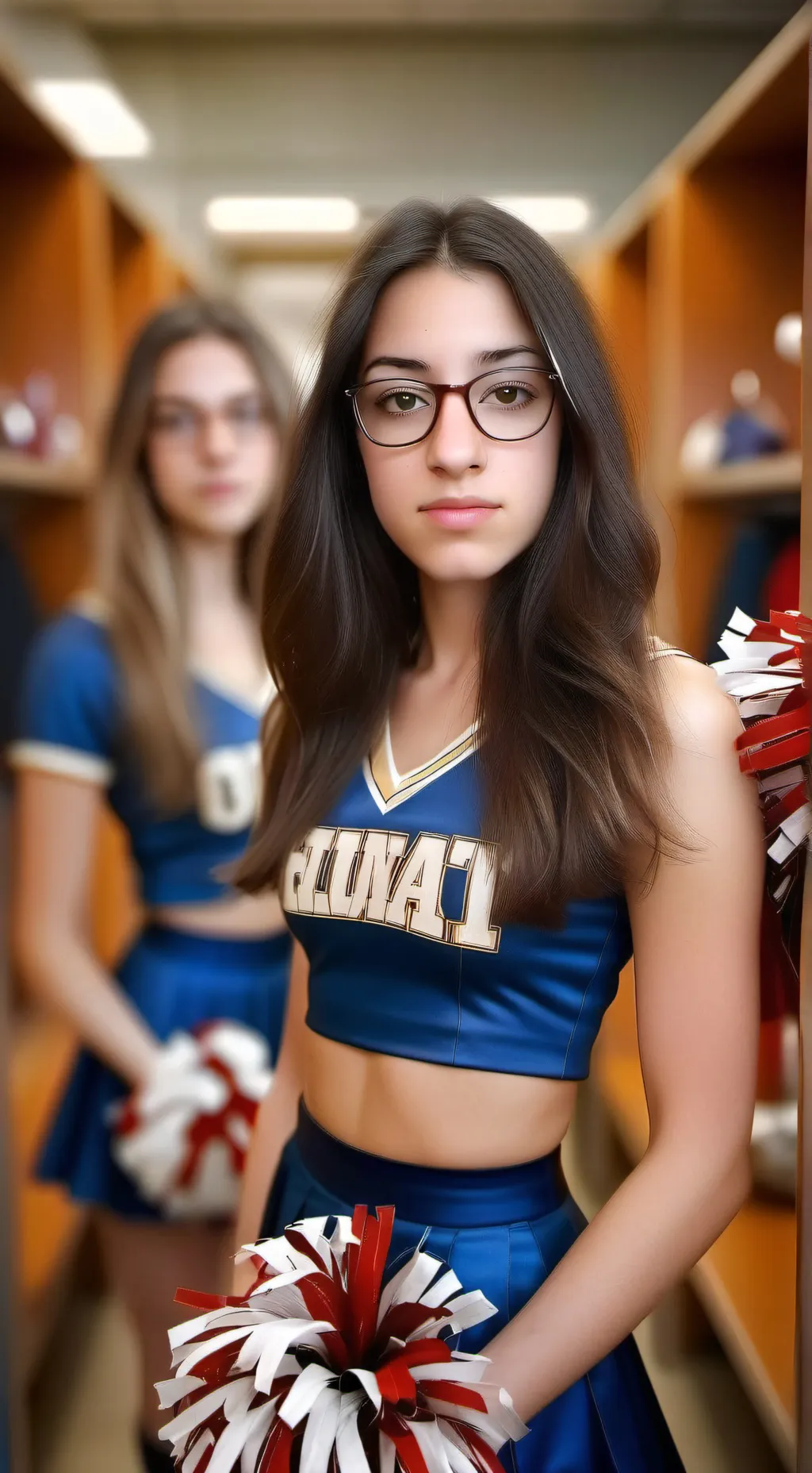 ai character: Girls locker room  background