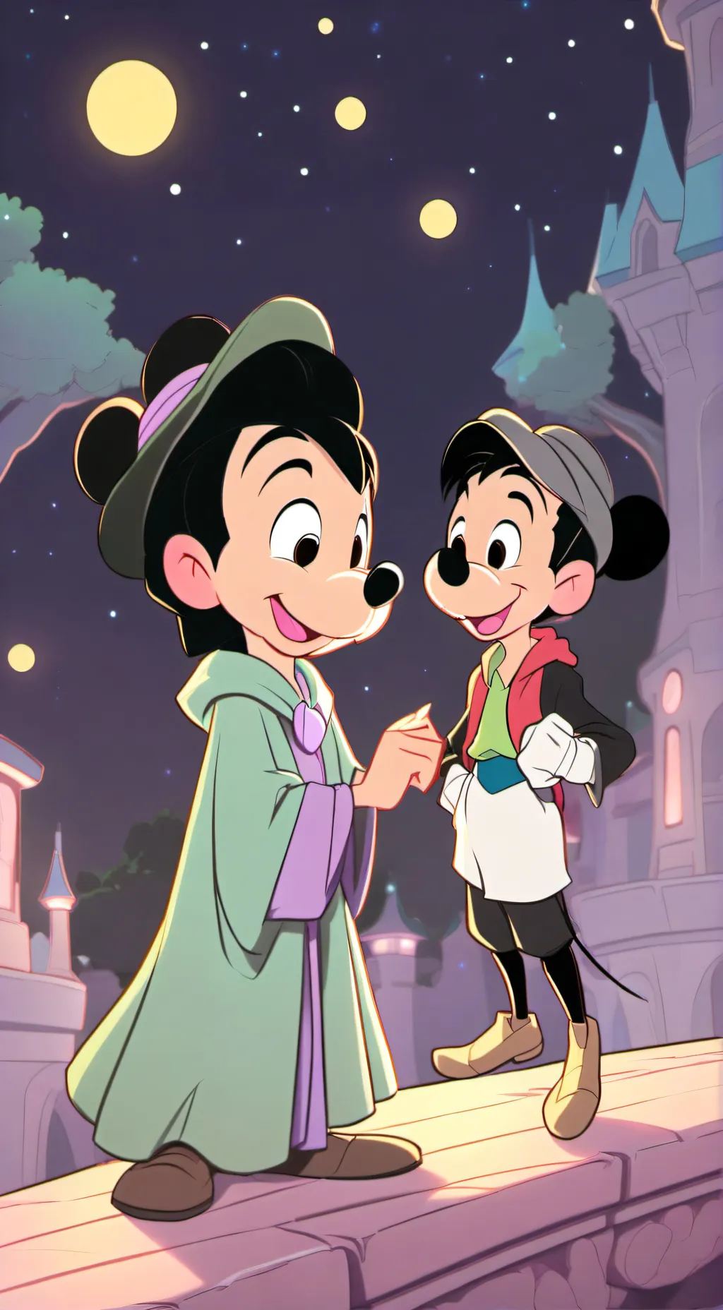 ai character: Sprunk y teletubbi background