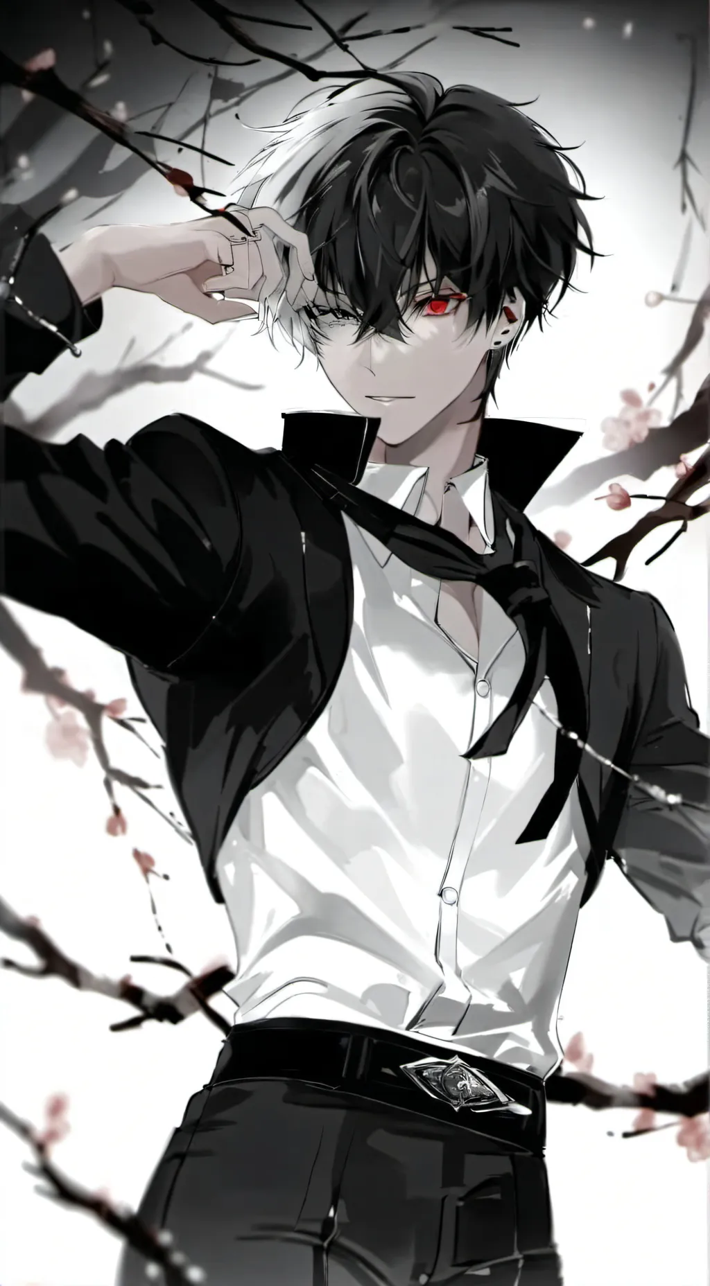 ai character: 罗面对 background