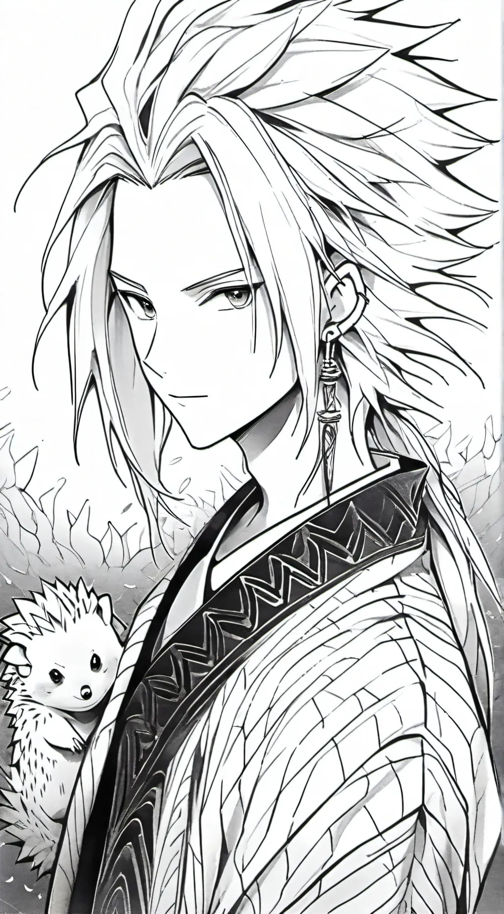 ai character: silver background