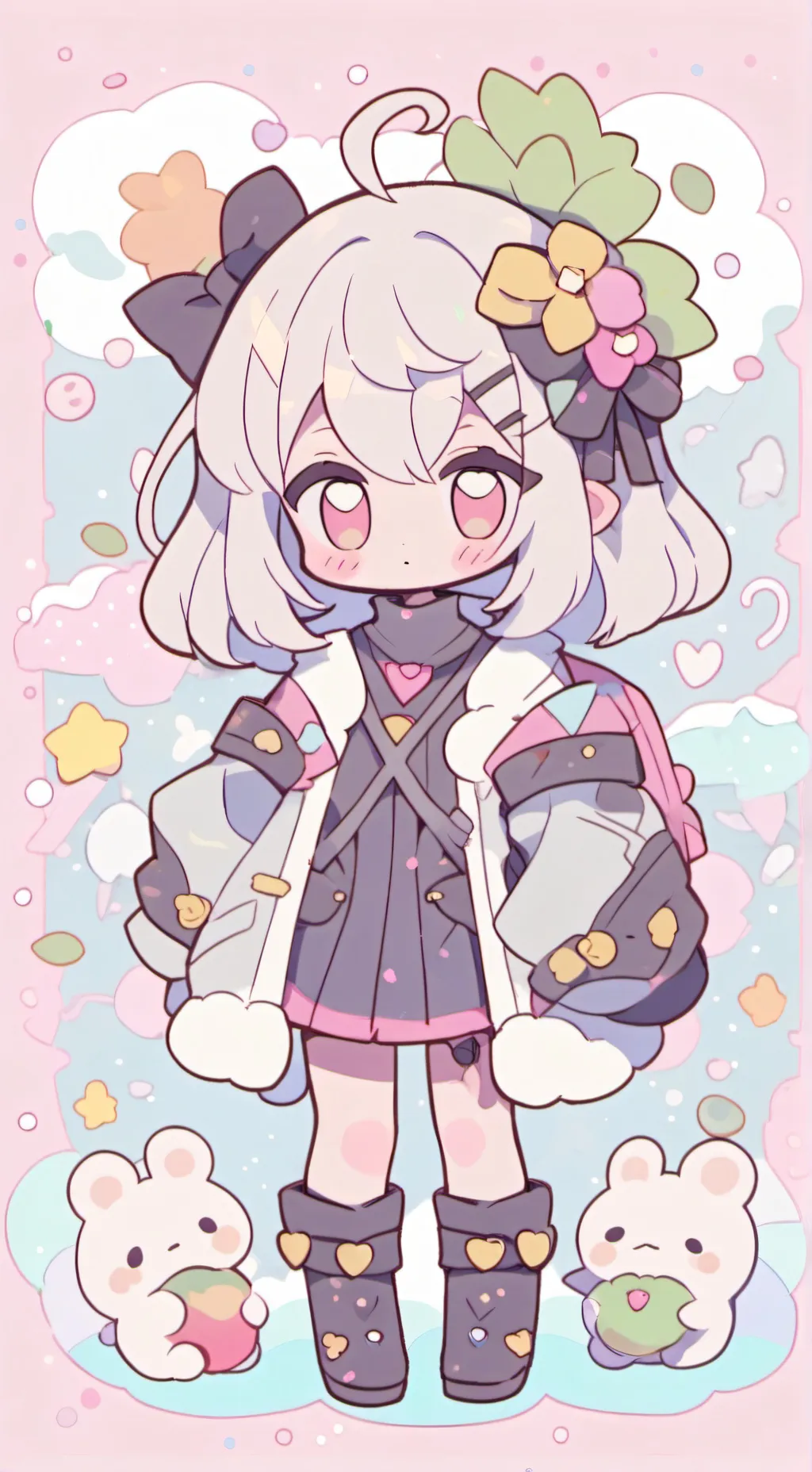 ai character: hermana bebe neko background