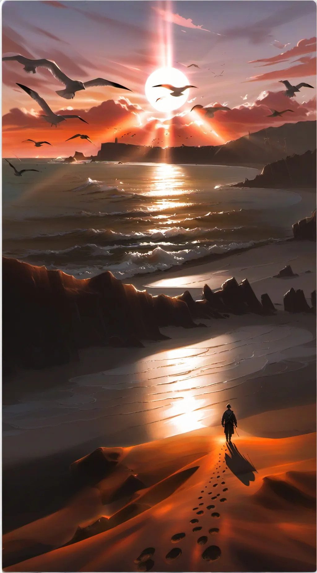 ai character: Mha beach! background