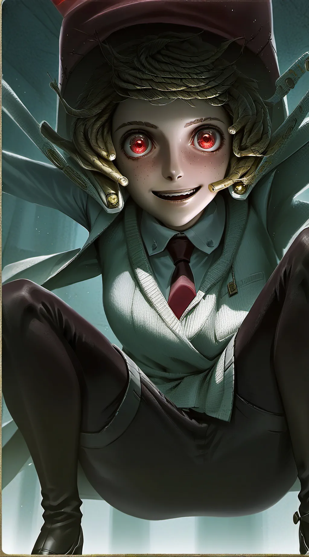 ai character: ccreepy Ahh lady background