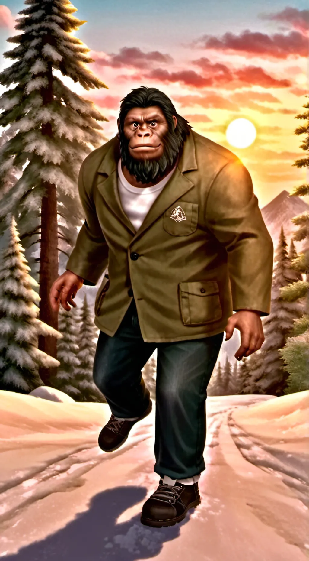 ai character: Big foot  background