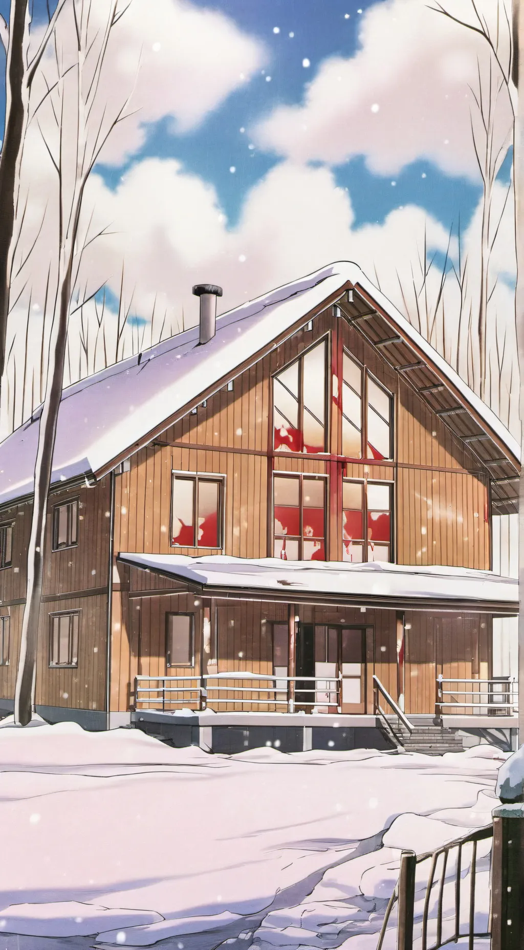 ai character: Red Snow background