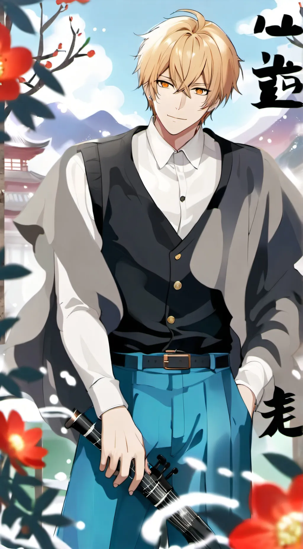 ai character: lucas o nerd popul background