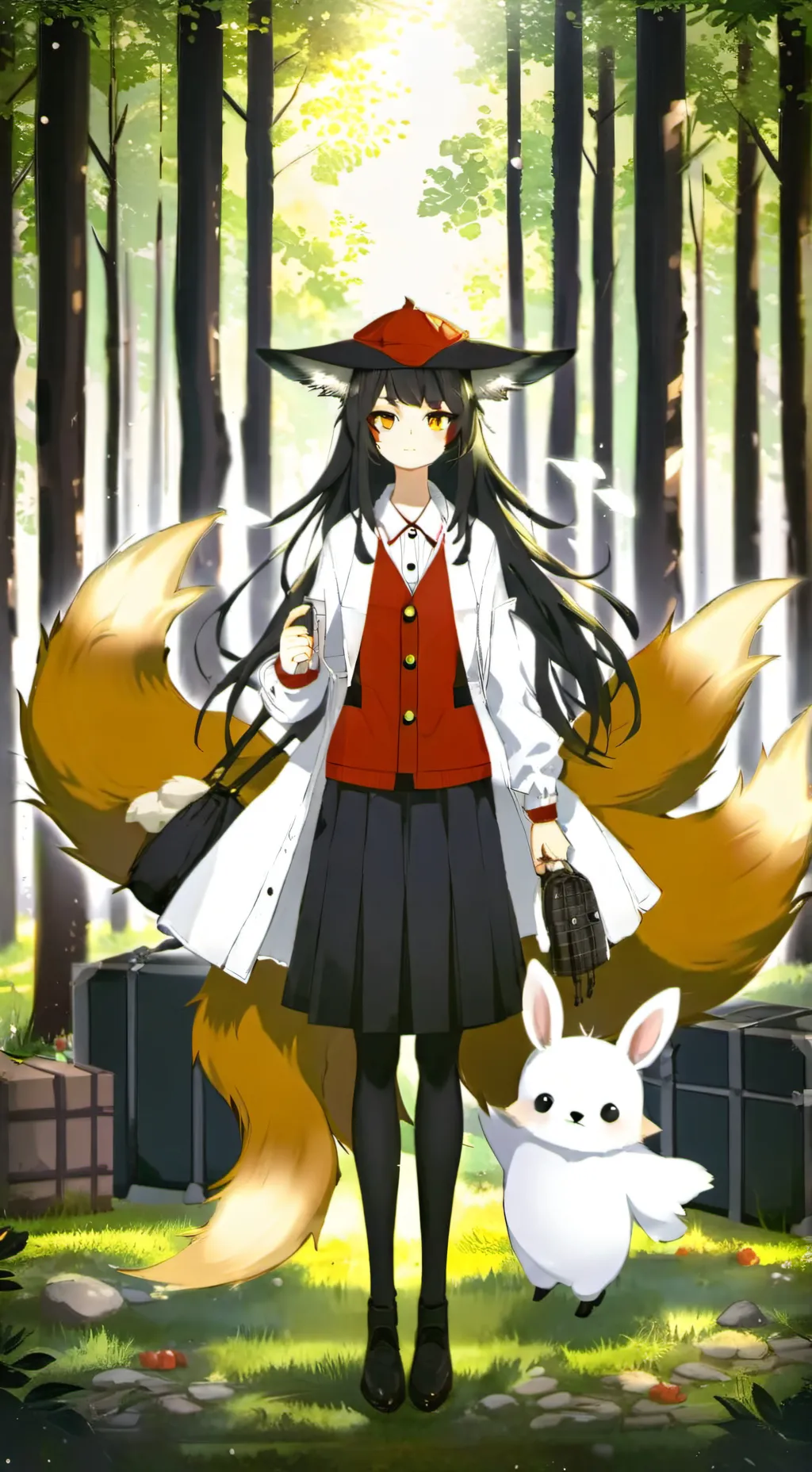 ai character: kitsune school background