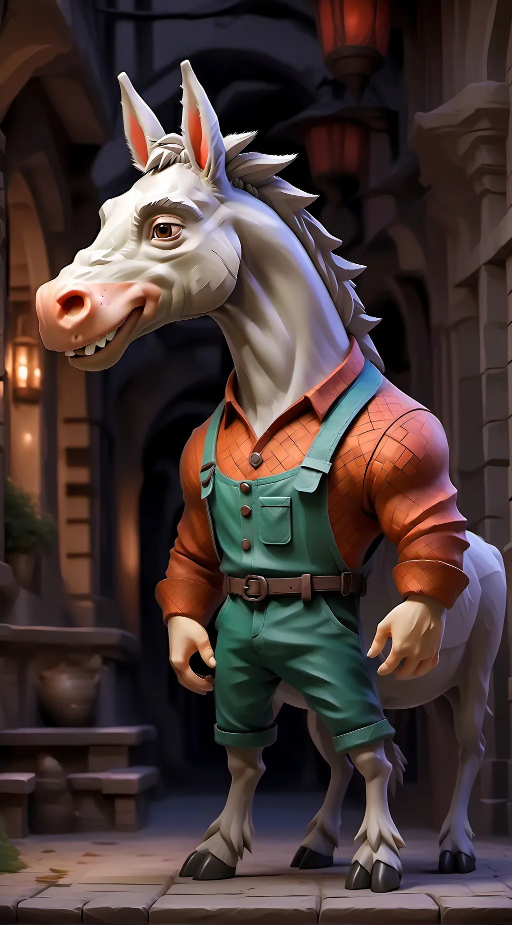 ai character: Wolker burro  background