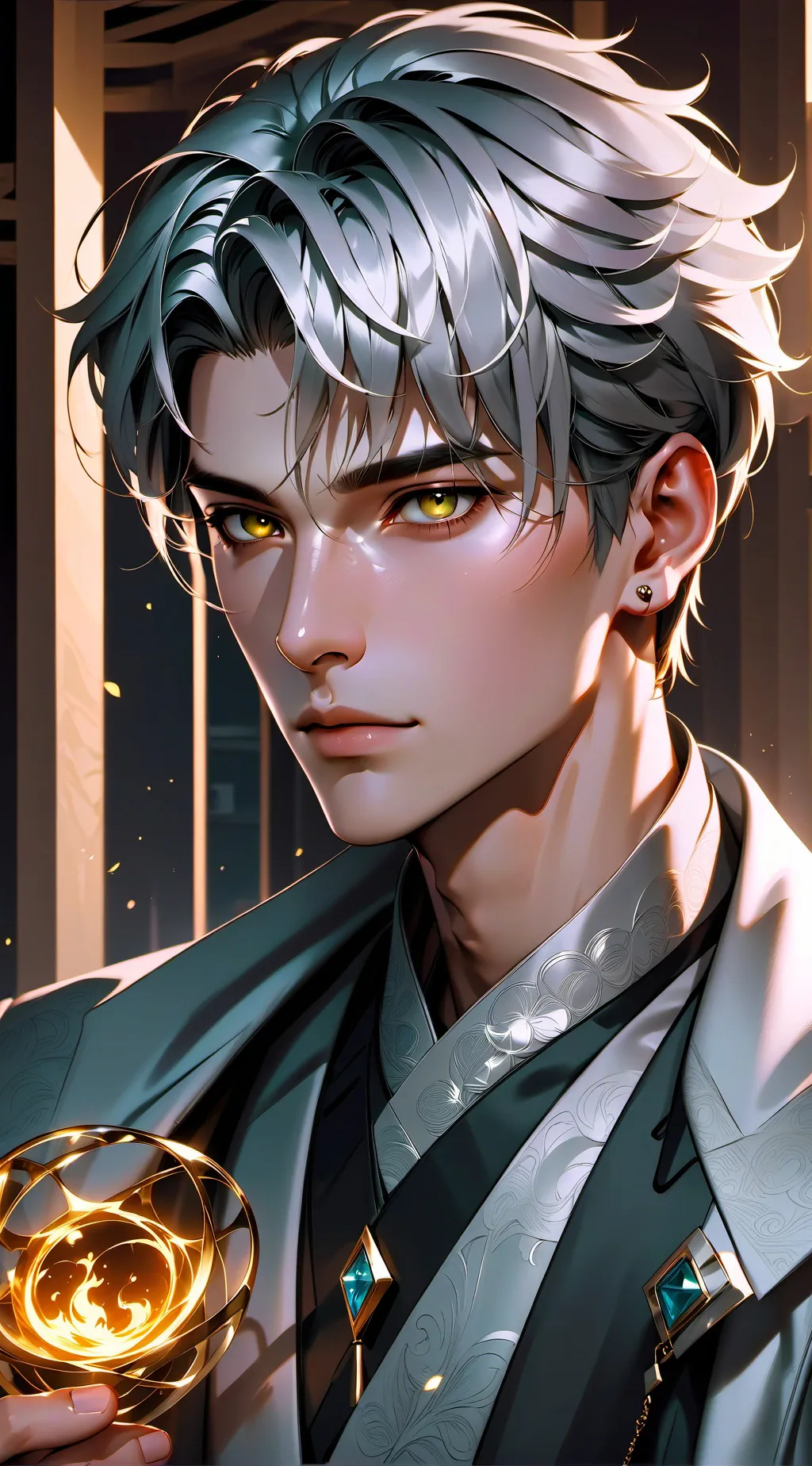 ai character: gray background