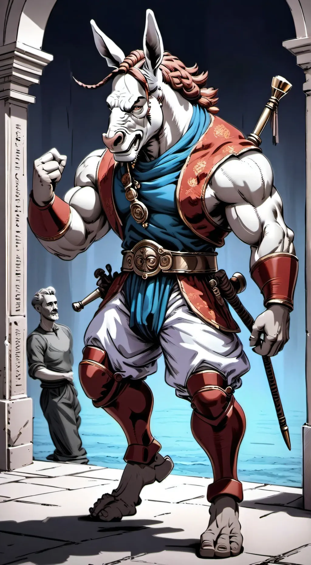 ai character: El burro mamado  background