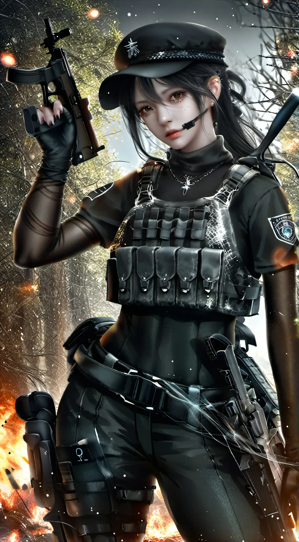 ai character: Miss Raider  background