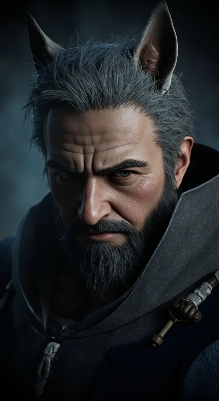 ai character: Gray background