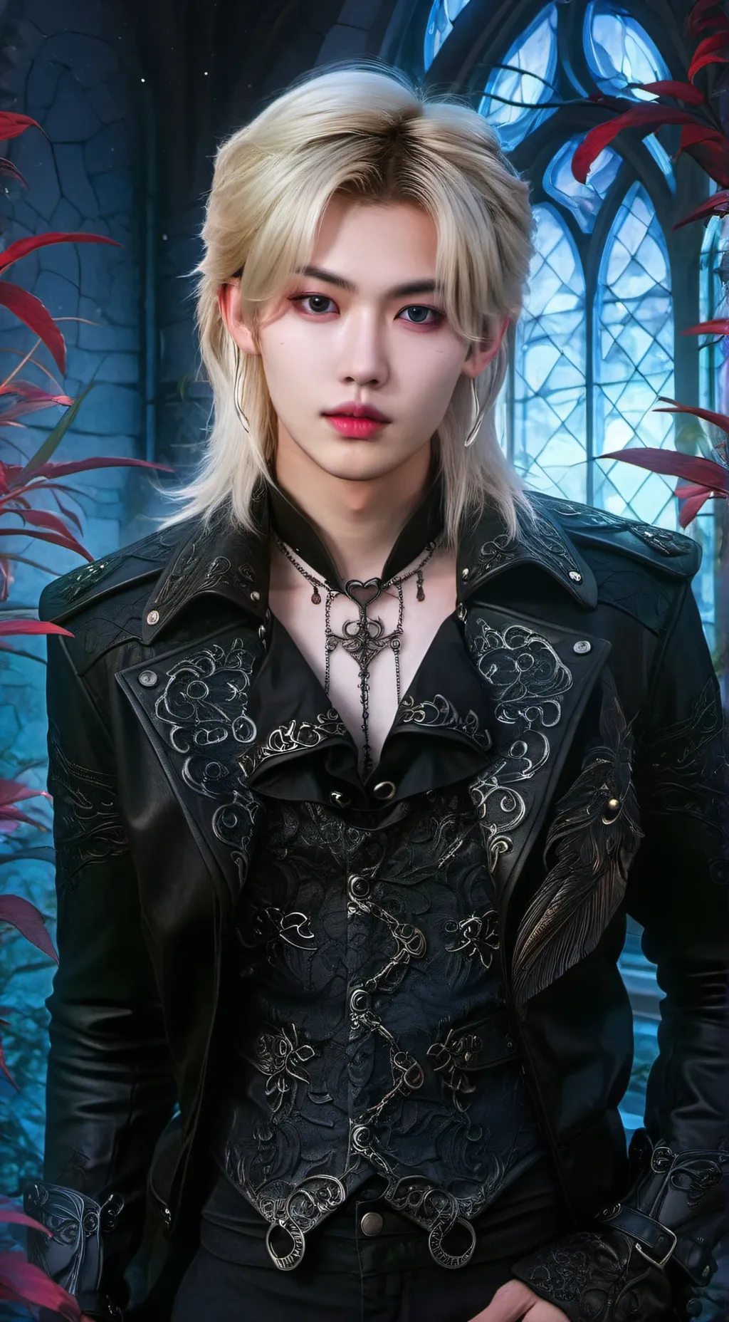 ai character: Felix and skz background