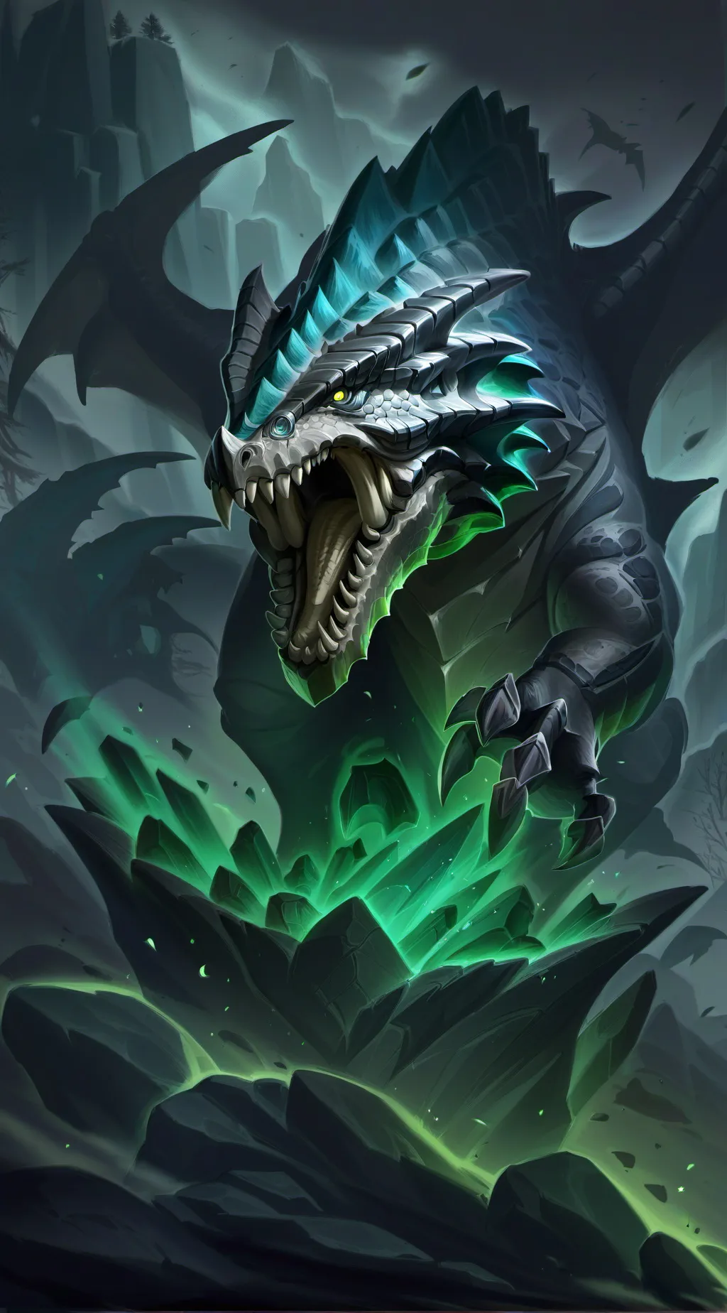 ai character: Dinosaur bones background