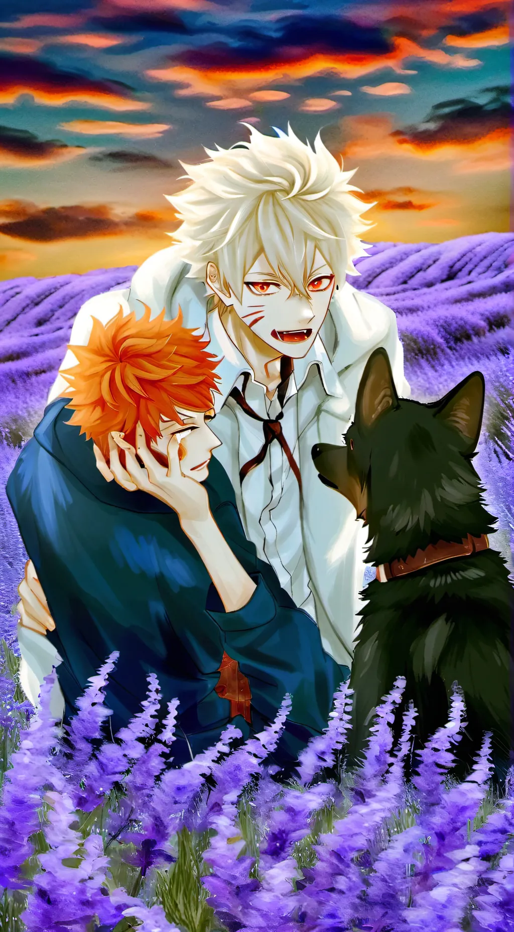 ai character: bakugo werewolf  background