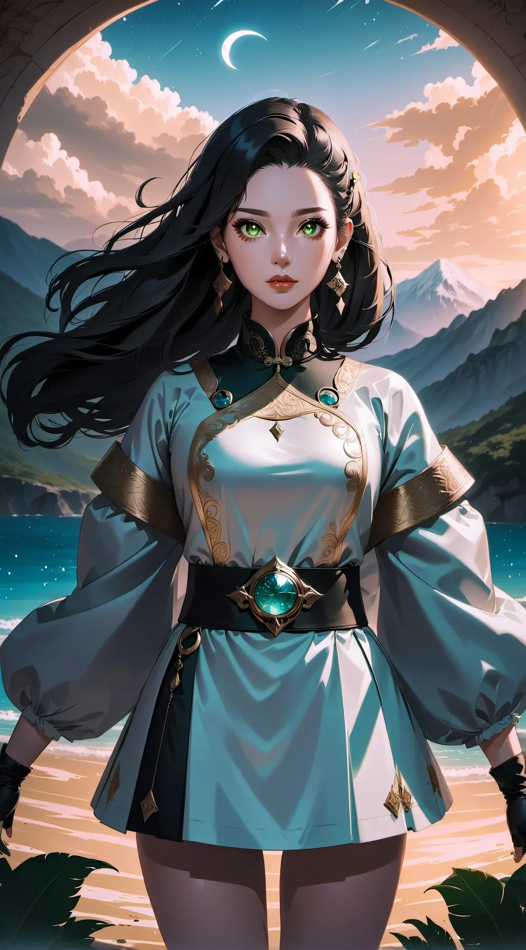 ai character: Reina mágica  background