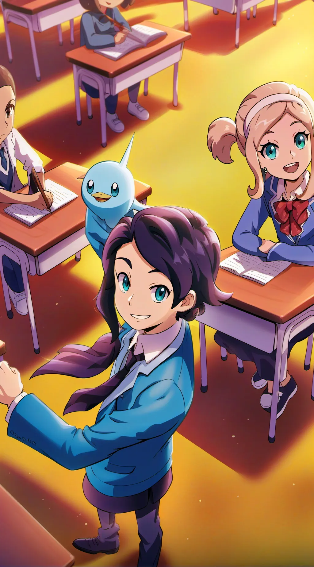 ai character: Middle School 7th background