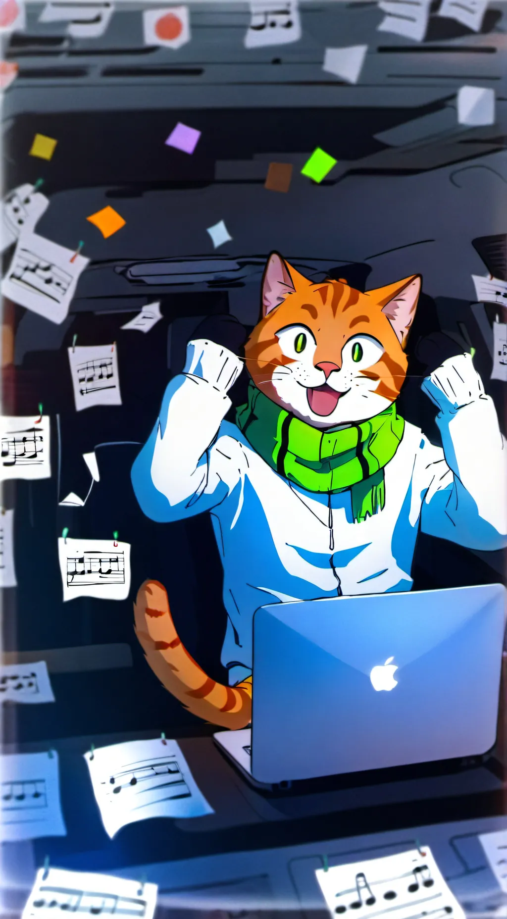 ai character: MemeMaster Meow background