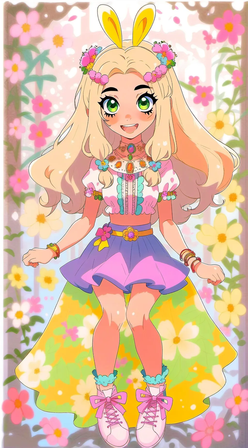 ai character: cute girl background