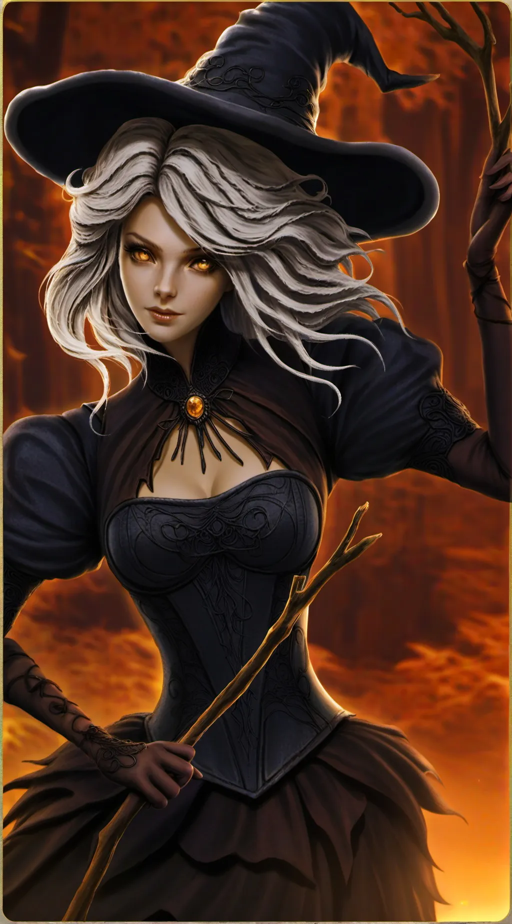 ai character: Witch of the woods background