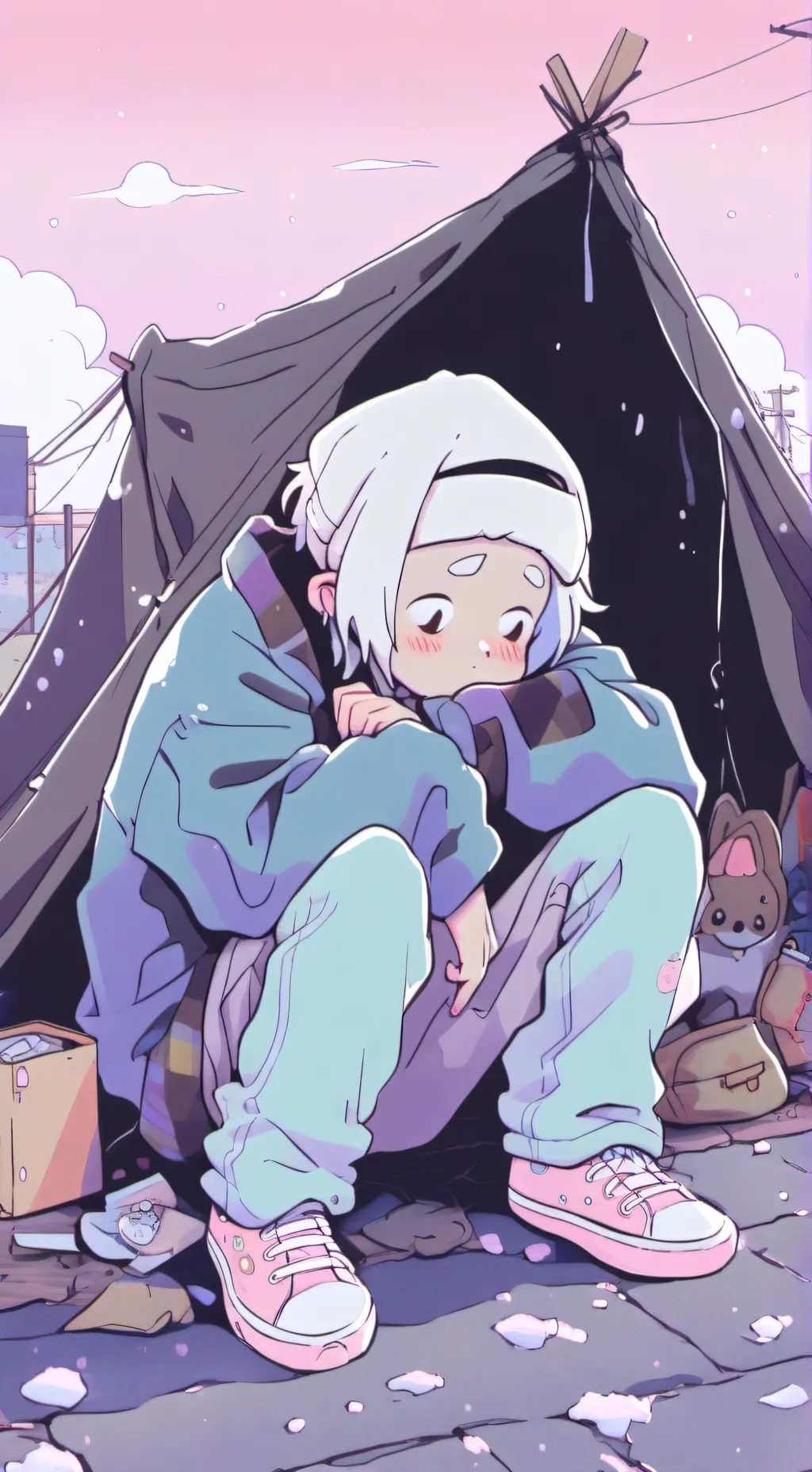 ai character: бездомный background