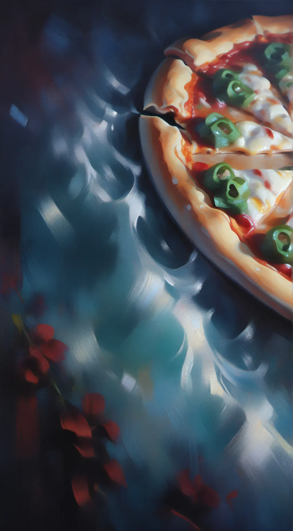 ai character: PizzaBurger background