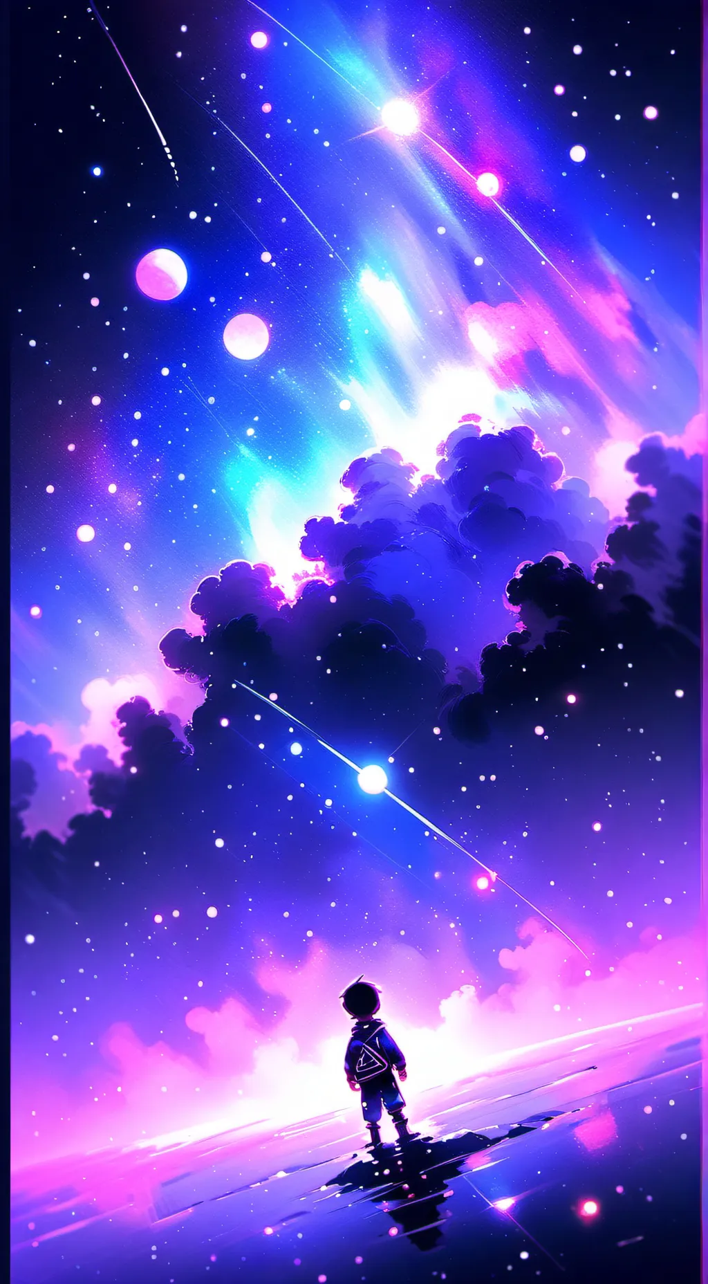 ai character: the falling star background